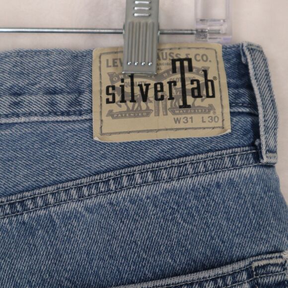 Vintage Levis SilverTab Jeans Men's 31x28 Blue Loose Fit Baggy Denim 90's Y2K - Picture 9 of 12